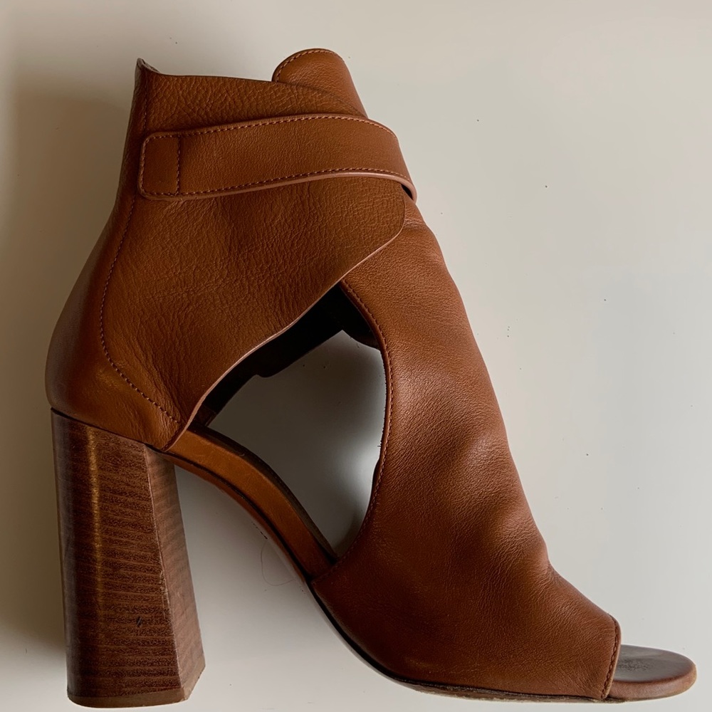 Chloe Millie Peep Toe Buckle Stacked Heel Sandal - Picture 10 of 14